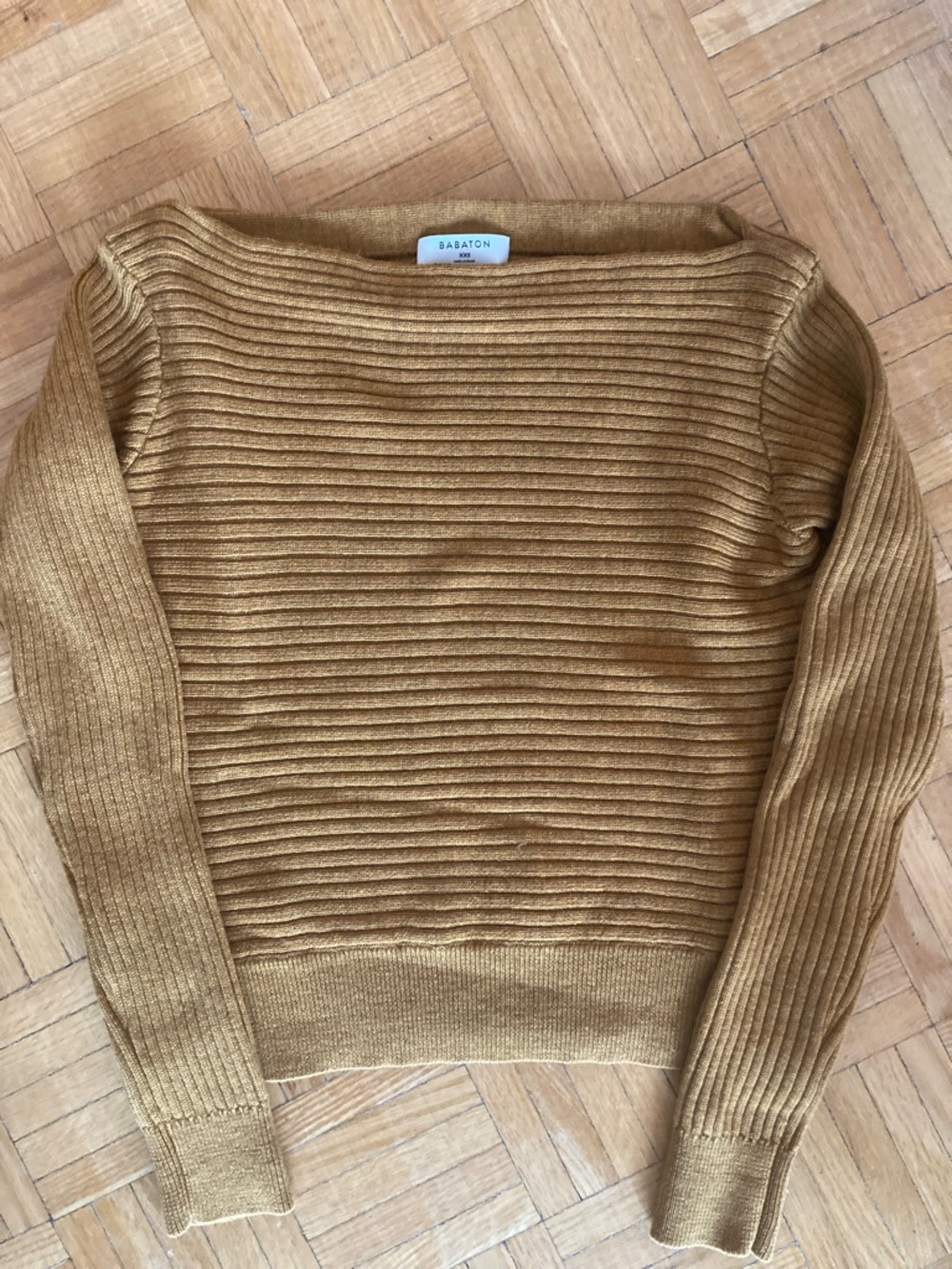Babaton Ribbed Merino Wool Boatneck Sweater
